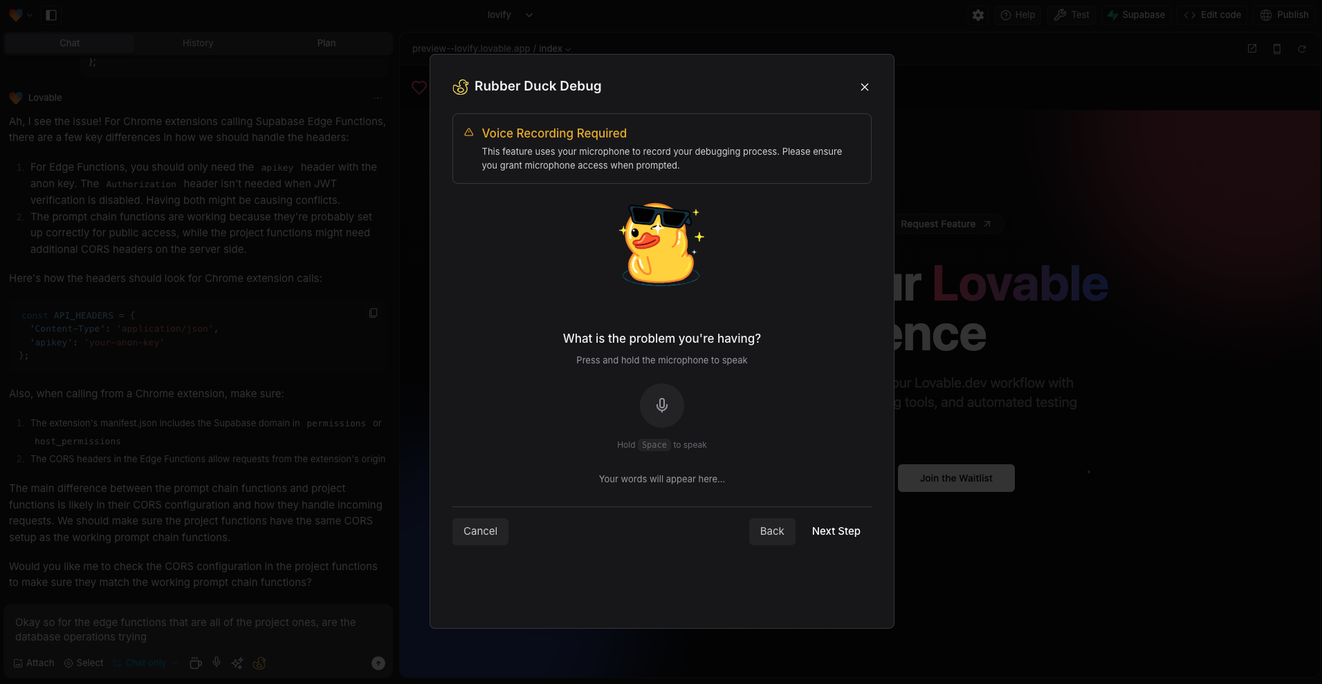 Lovify feature 
